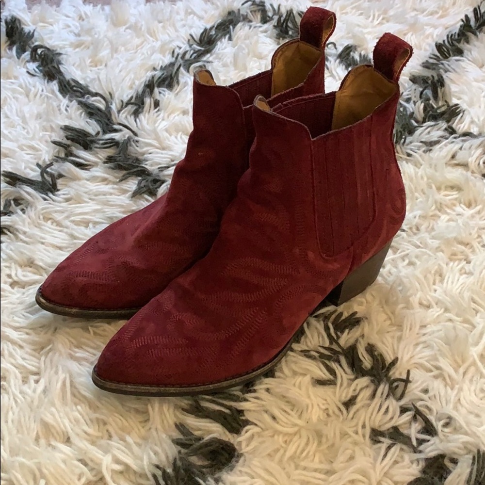Dolce Vita Red Seth Suede Bootie 7.5